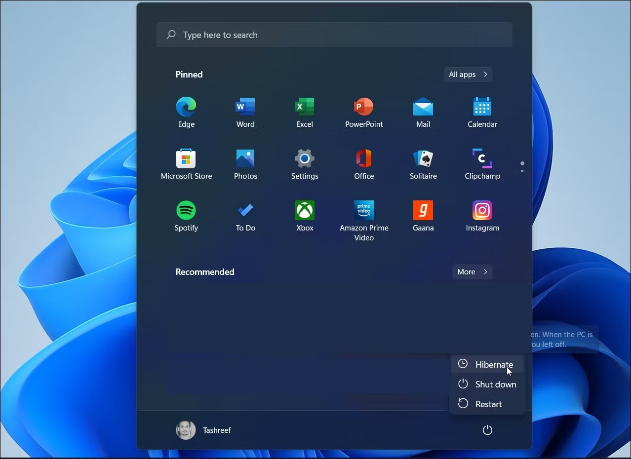 Win11 Hibernate