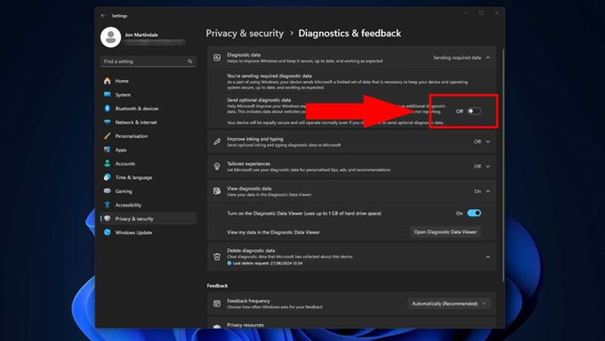 Slika4 Privacy and Security Diagnostics and feed back
