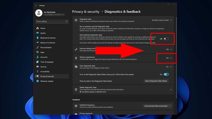 Slika5 Privacy and Security Diagnostics and feed back