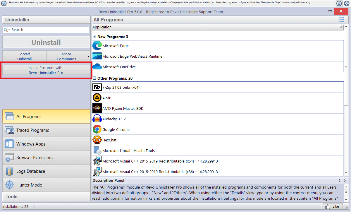 Install with Revo